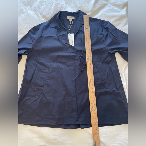 COS Tie Front V-neck Navy Blouse (Spring2024) - Picture 10 of 10